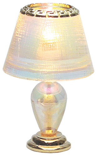 Dollhouse Miniature Iridescent Teardrop Table Lamp
